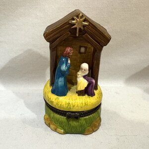 VTG Trinity Broadcasting Network Nativity Trinket Box Gold Frankincense Myrrh